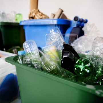 Área reservada para lixo reciclável