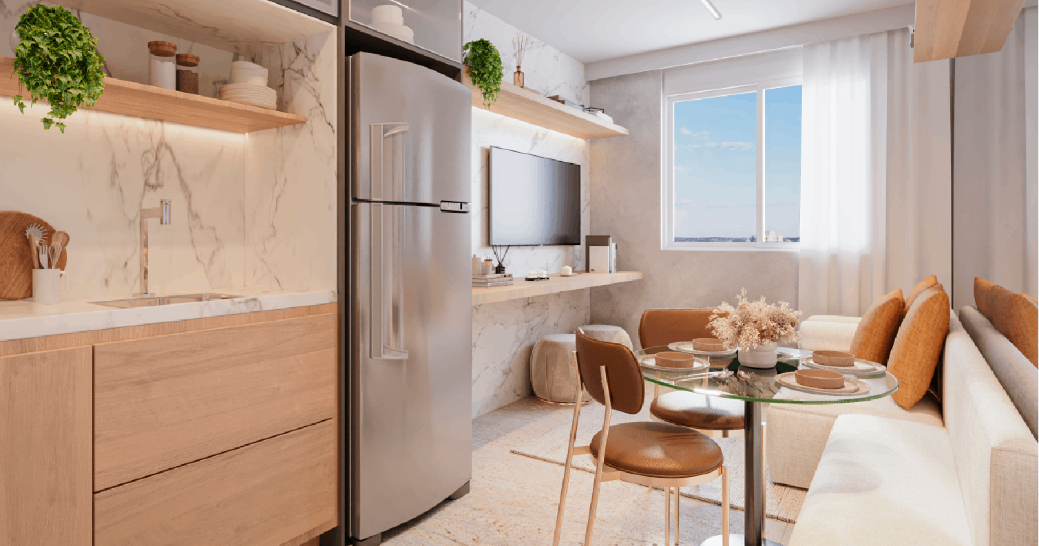 Living 1 dorm. (24 e 25m²) - Imagem preliminar